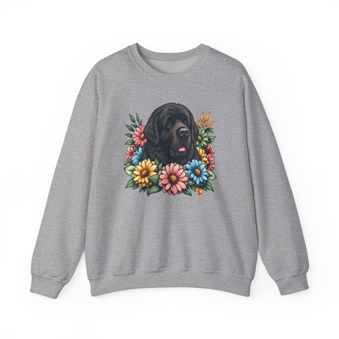 Newfoundland Flower Wreath Crewneck Sweatshirt