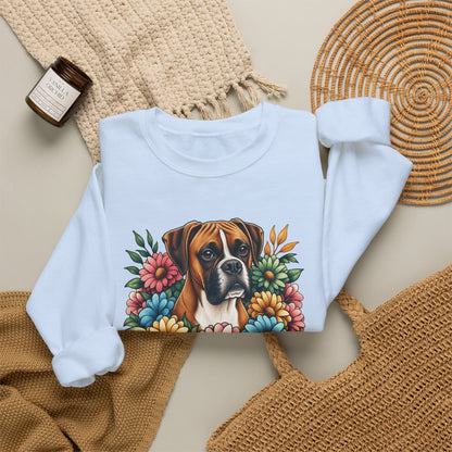 Floral Boxer Crewneck Sweatshirt