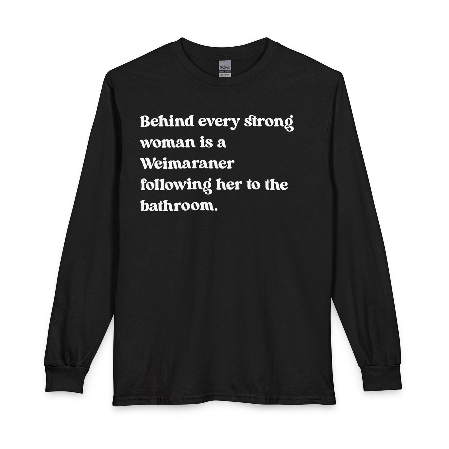 Weimaraner Strong Woman Long Sleeve Black