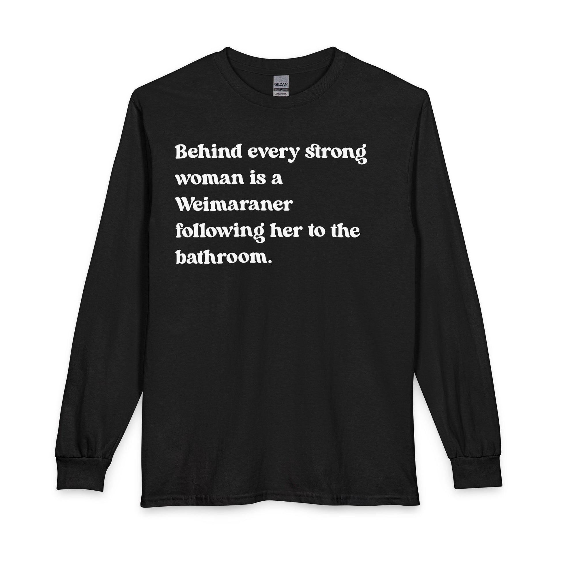 Weimaraner Strong Woman Long Sleeve Black