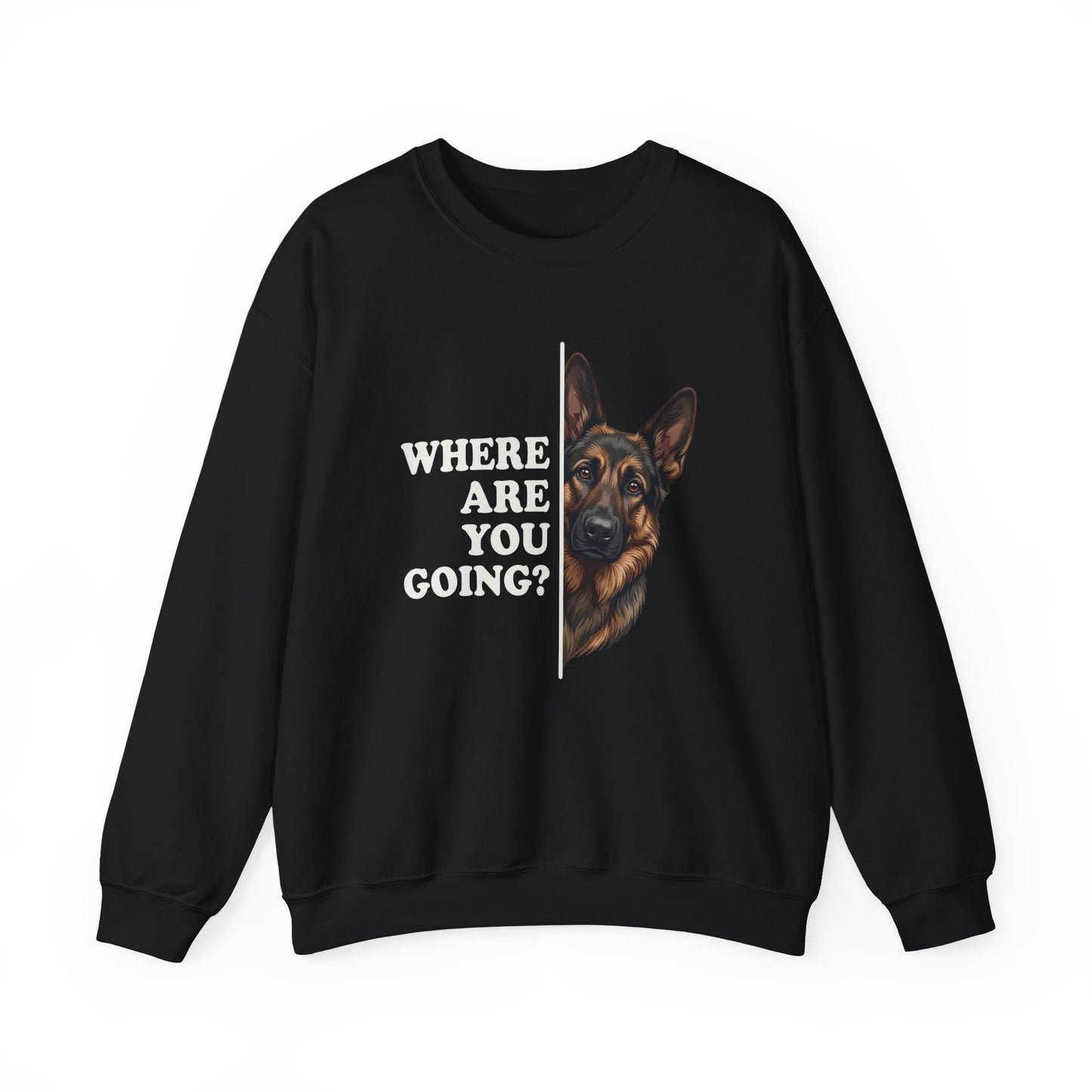 Black and Tan GSD Following Crewneck Sweatshirt Black