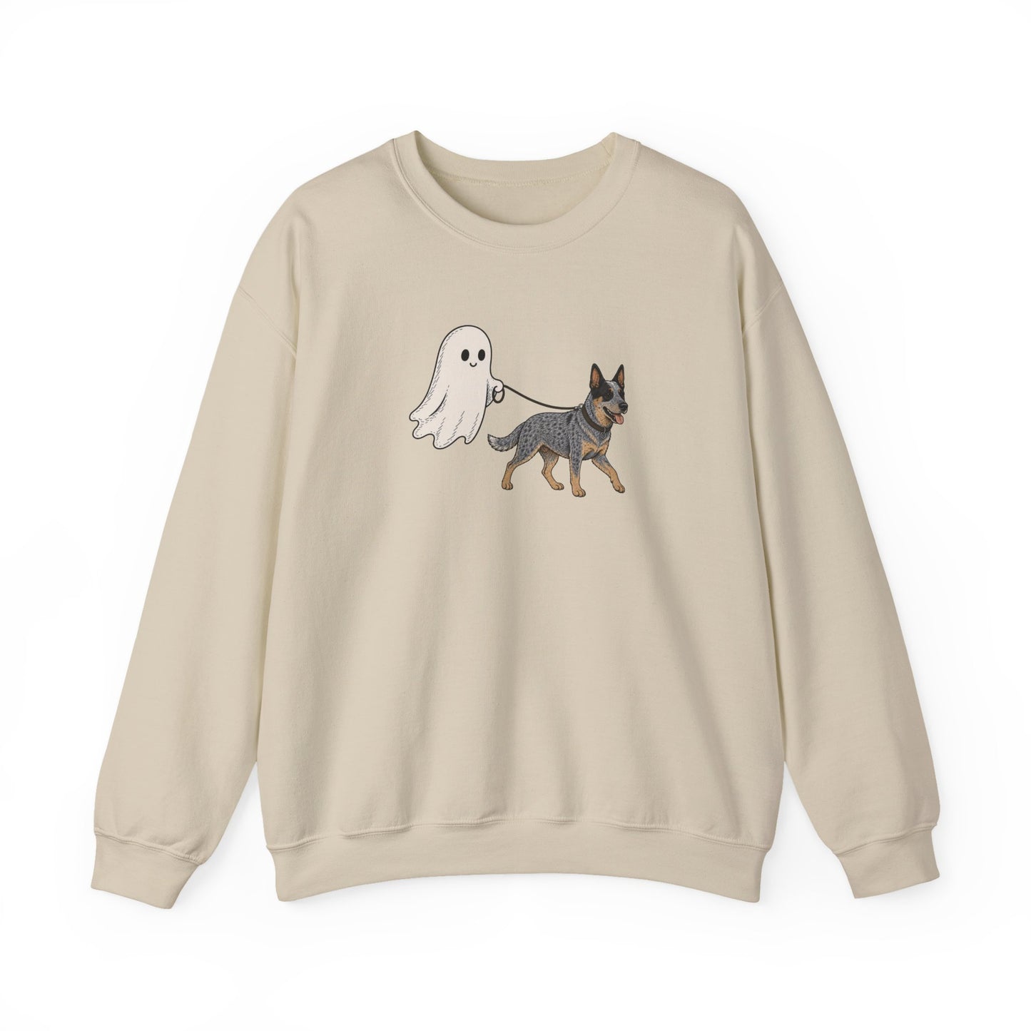 Blue Heeler Ghost Halloween Crewneck Sweatshirt