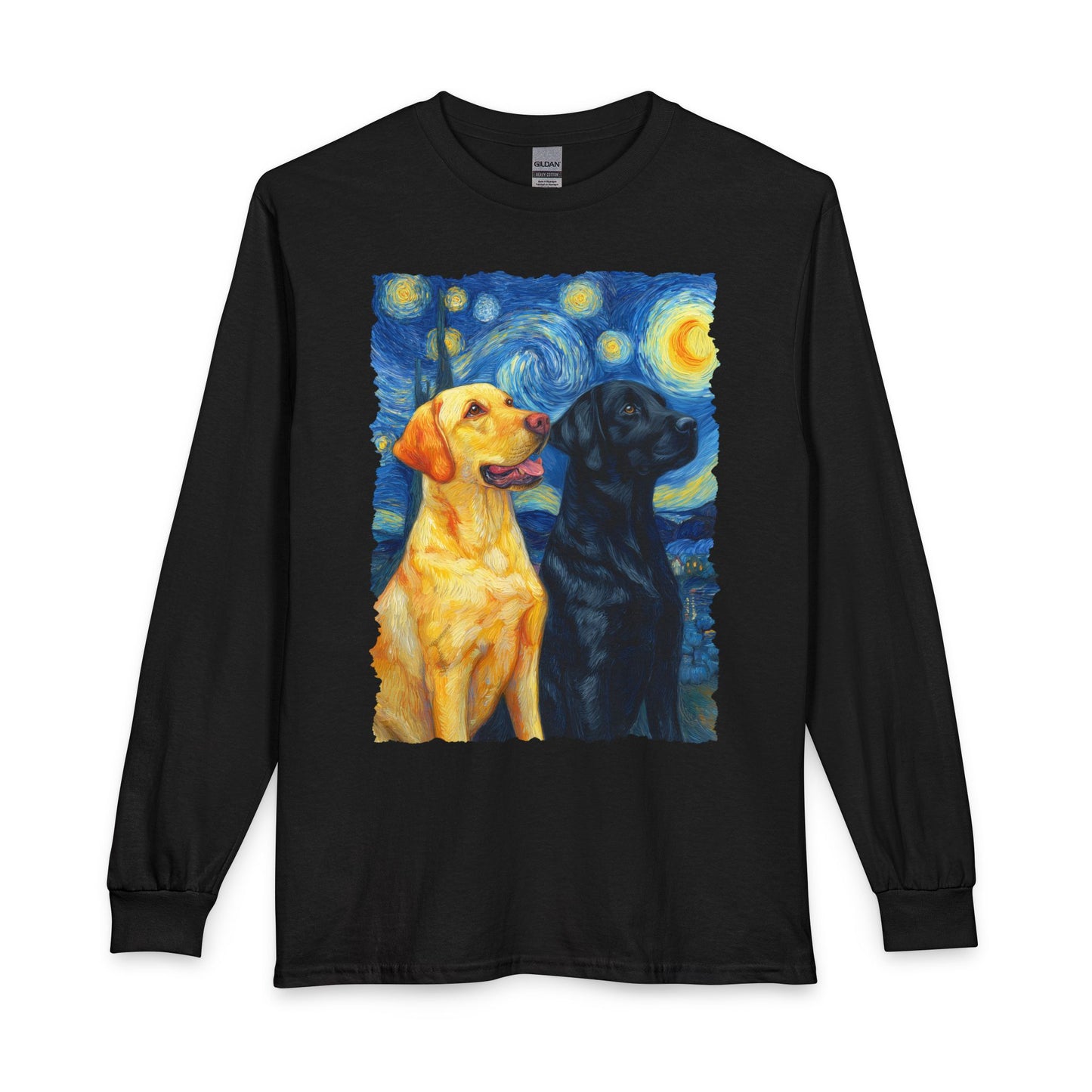 Yellow & Black Lab Van Gogh Long Sleeve