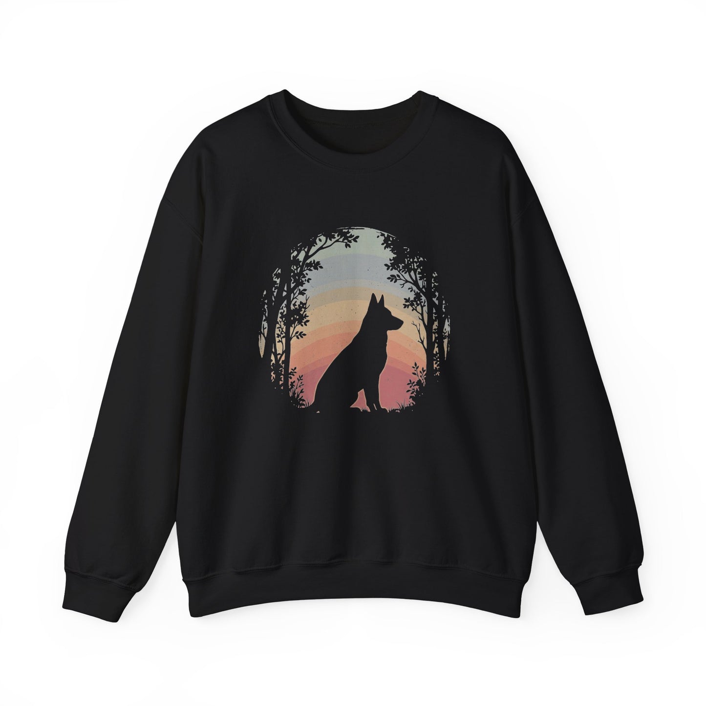 German Shepherd Nature Crewneck Sweatshirt Black