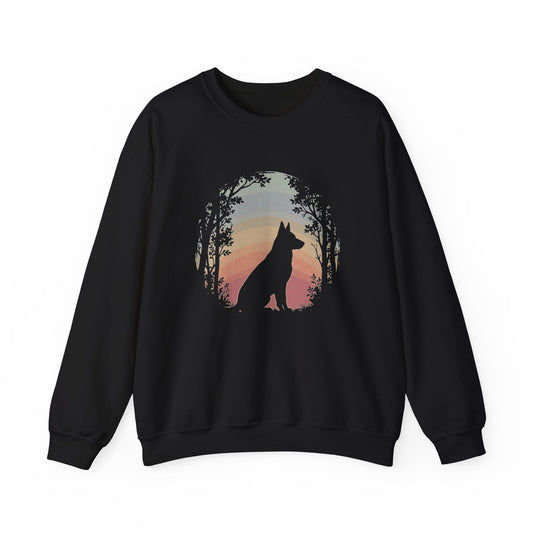 German Shepherd Nature Crewneck Sweatshirt Black