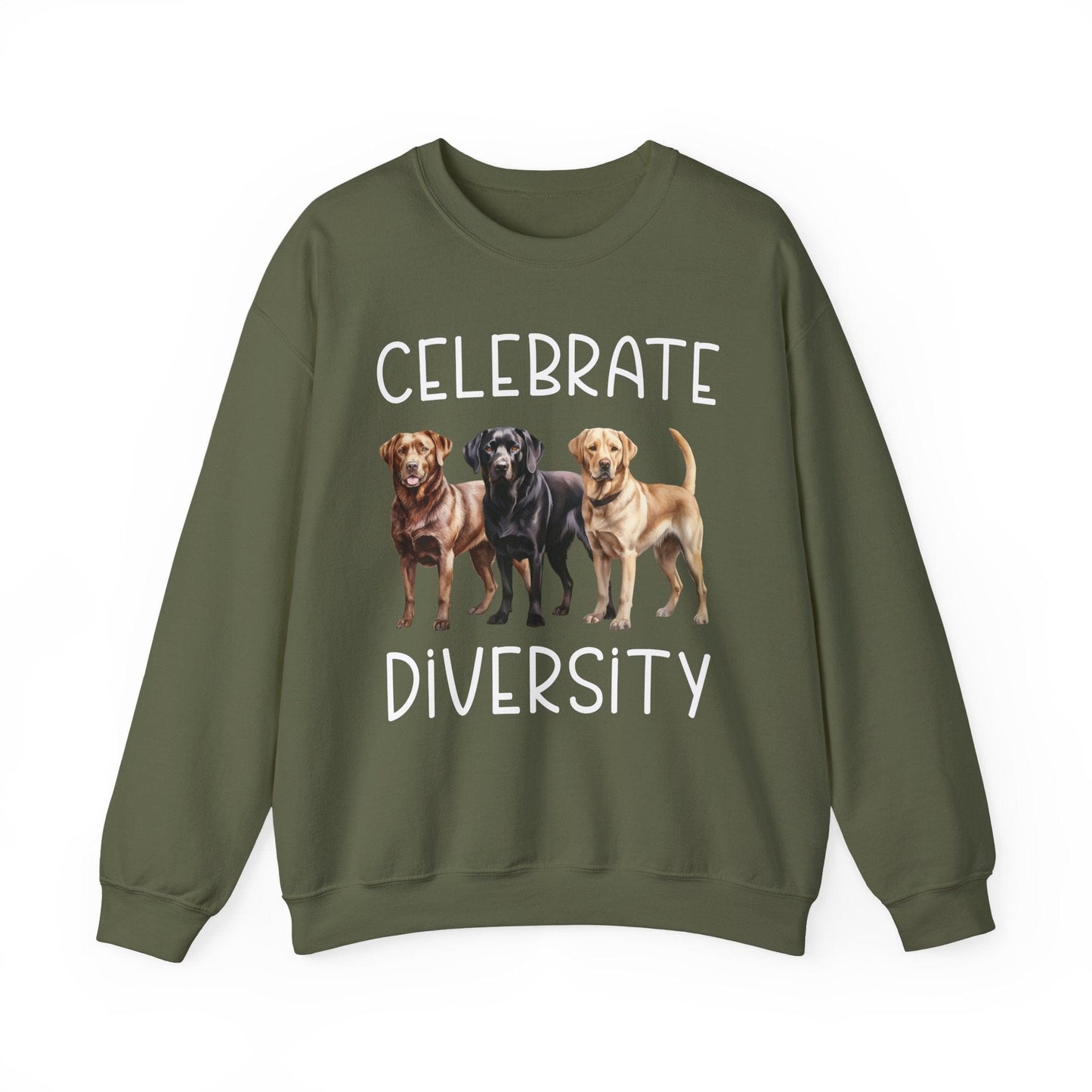 Celebrate Diversity Crewneck Sweatshirt Military Green