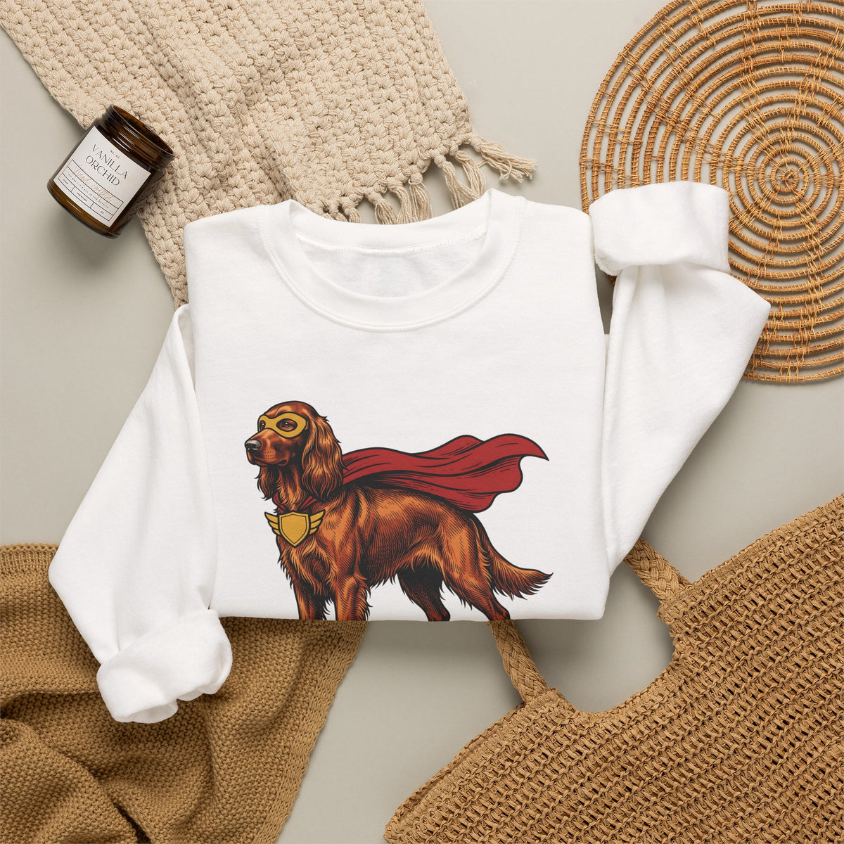 Irish Setter Superhero Crewneck Sweatshirt