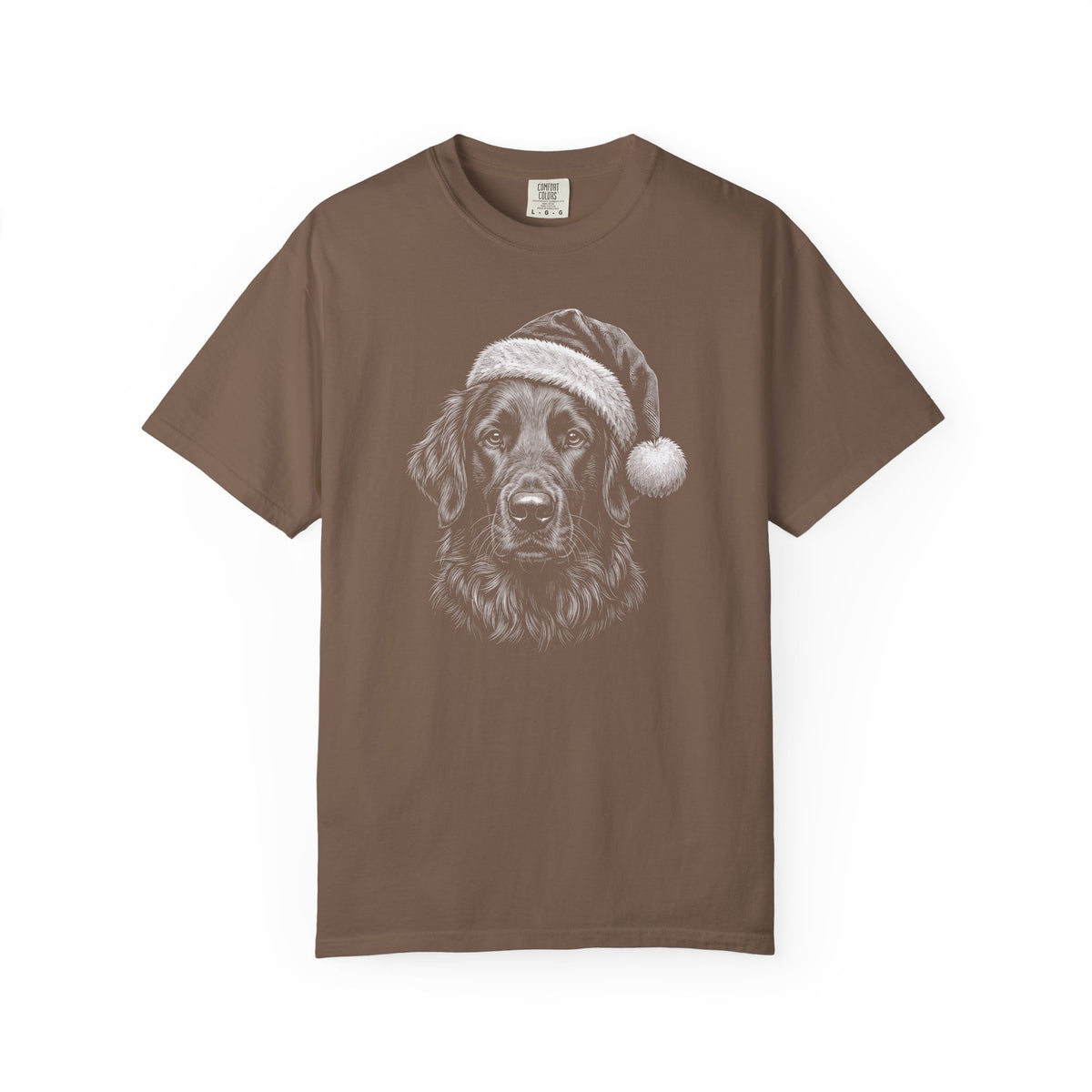 Flat Coated Retriever Christmas Santa Hat Premium Tee Espresso