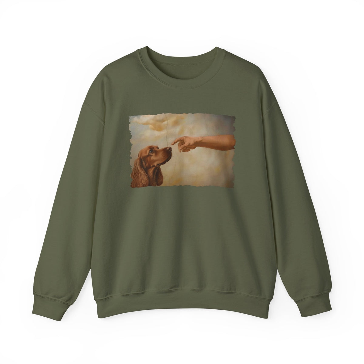 God Creates Red Cocker Spaniel Crewneck Sweatshirt