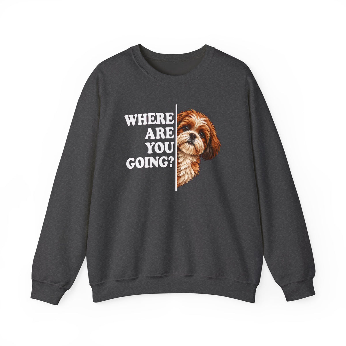 Red Shih Tzu Alert Crewneck Sweatshirt