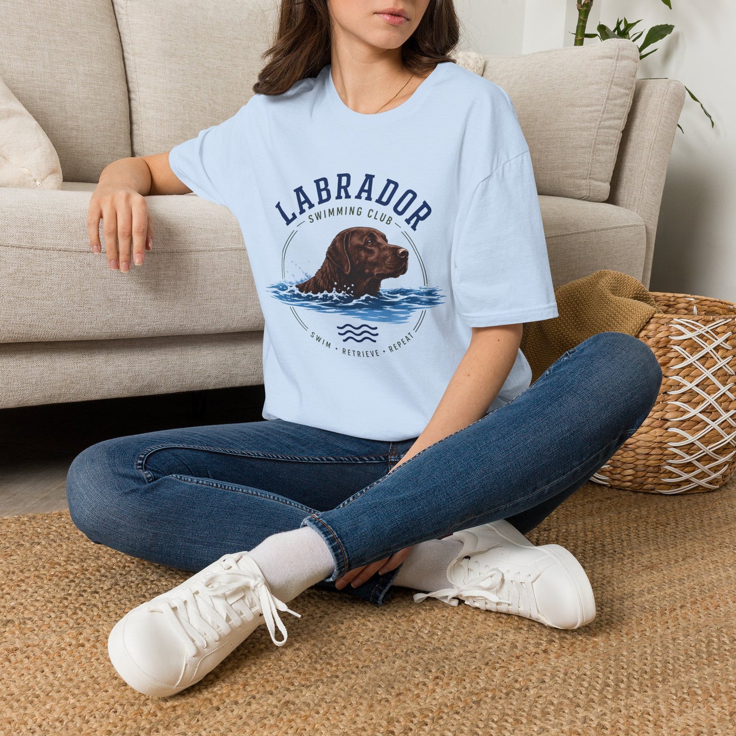 Chocolate Labrador Swimming