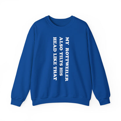 Rottweiler Tilts His Head Crewneck Sweatshirt