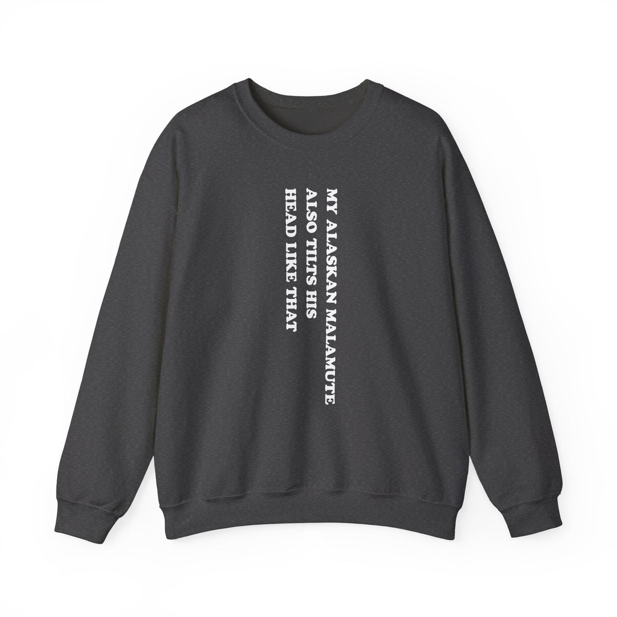 Alaskan Malamute Tilts His Head Crewneck Sweatshirt Dark Heather