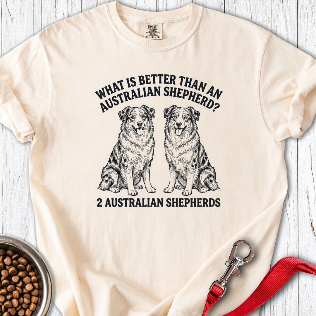 2 Australian Shepherds Premium Tee Ivory