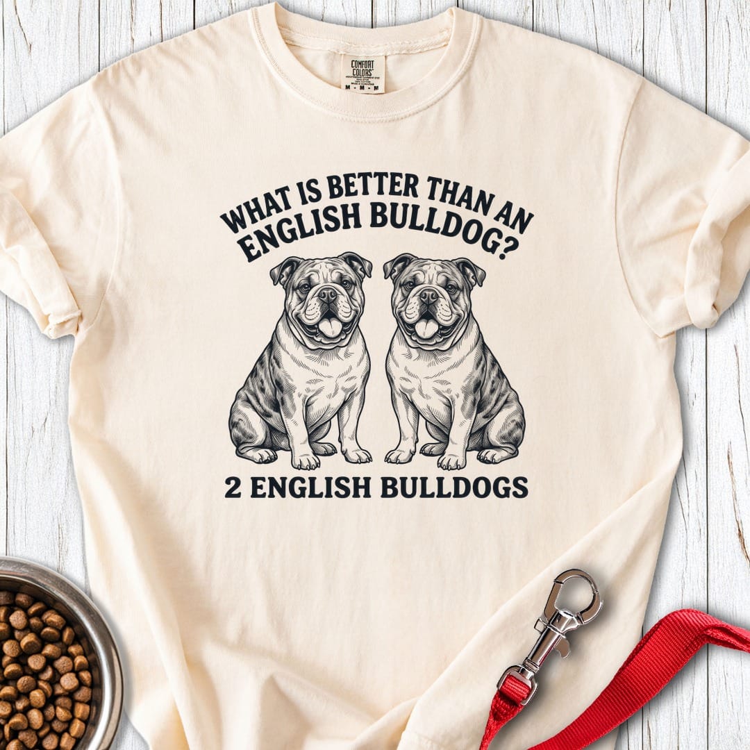 2 English Bulldog Premium Tee Ivory