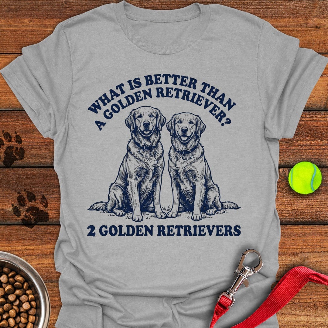 2 Golden Retrievers Sport Grey