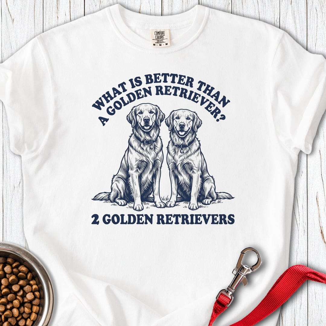 2 Golden Retrievers Premium Tee White