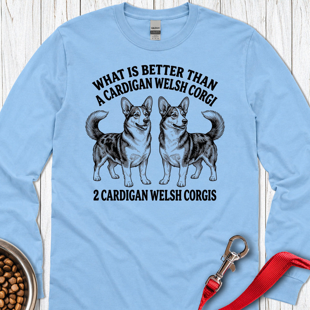 2 Cardigan Welsh Corgi Long Sleeve Carolina Blue