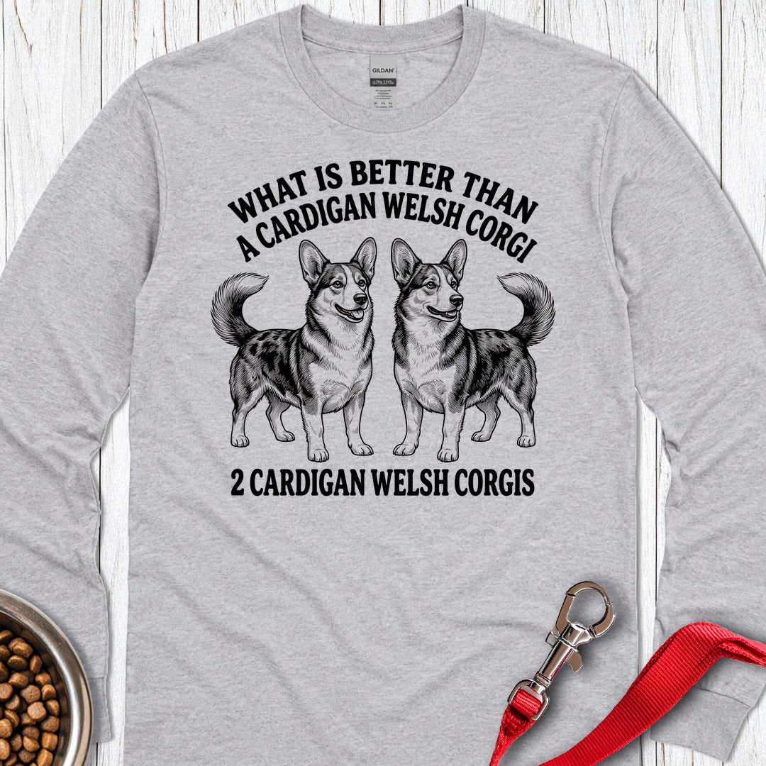 2 Cardigan Welsh Corgi Long Sleeve Sport Grey