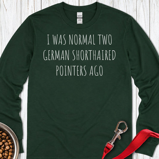 2 German Shorthaired Pointers Long Sleeve — Forest Green