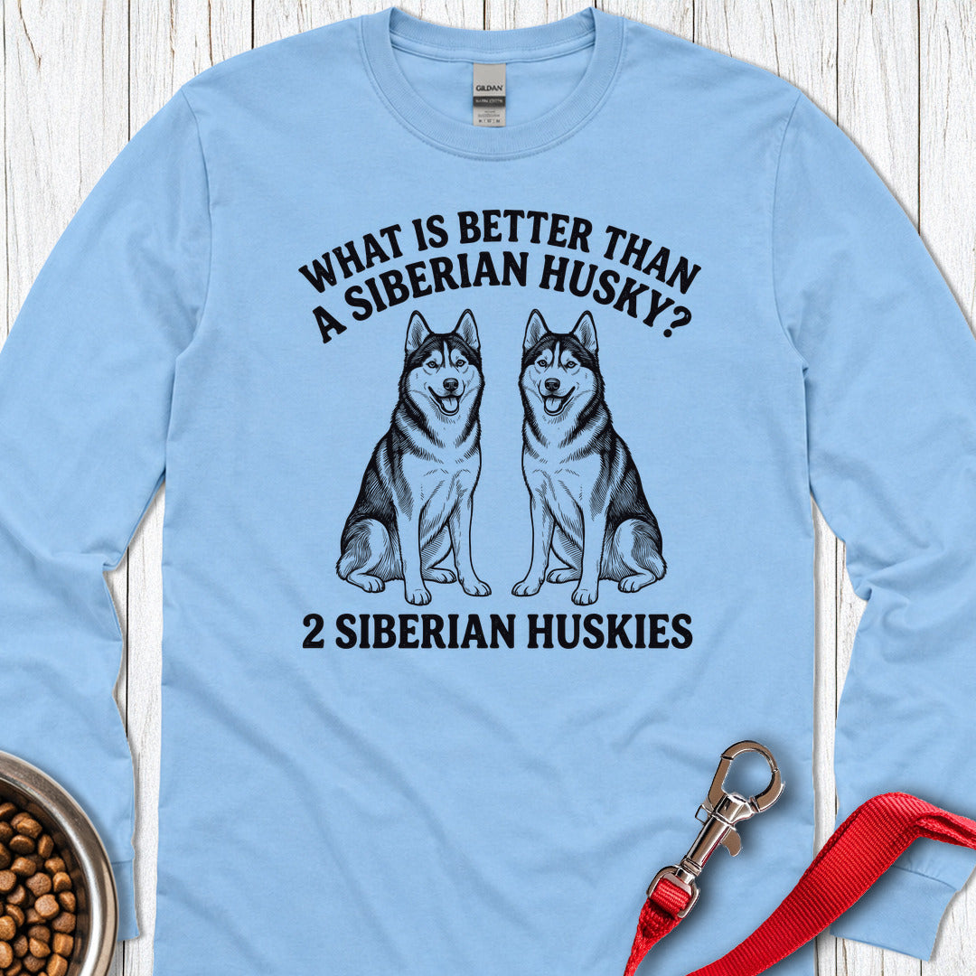 2 Huskies Long Sleeve — Carolina Blue