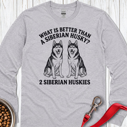 2 Huskies Long Sleeve — Sport Grey