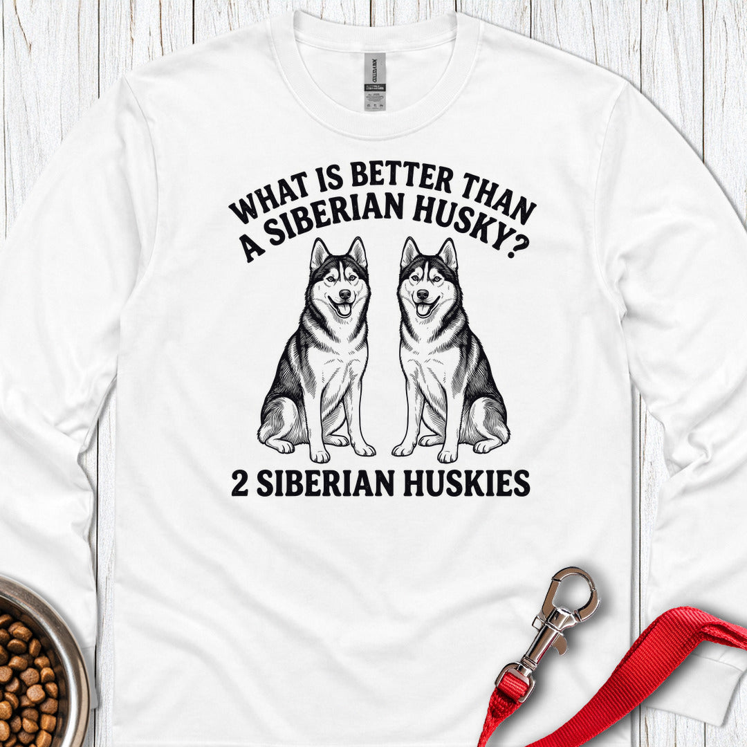 2 Huskies Long Sleeve — White