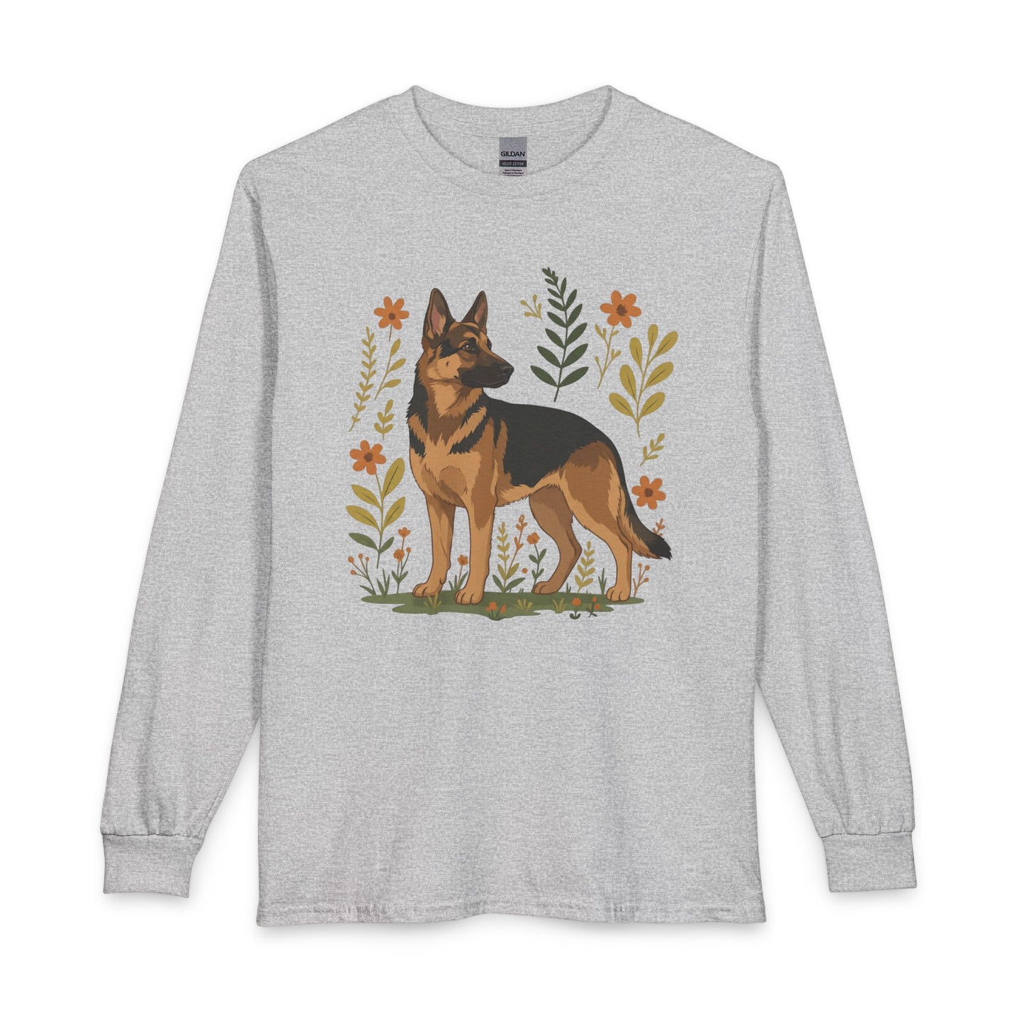 German Shepherd Flowers Long Sleeve