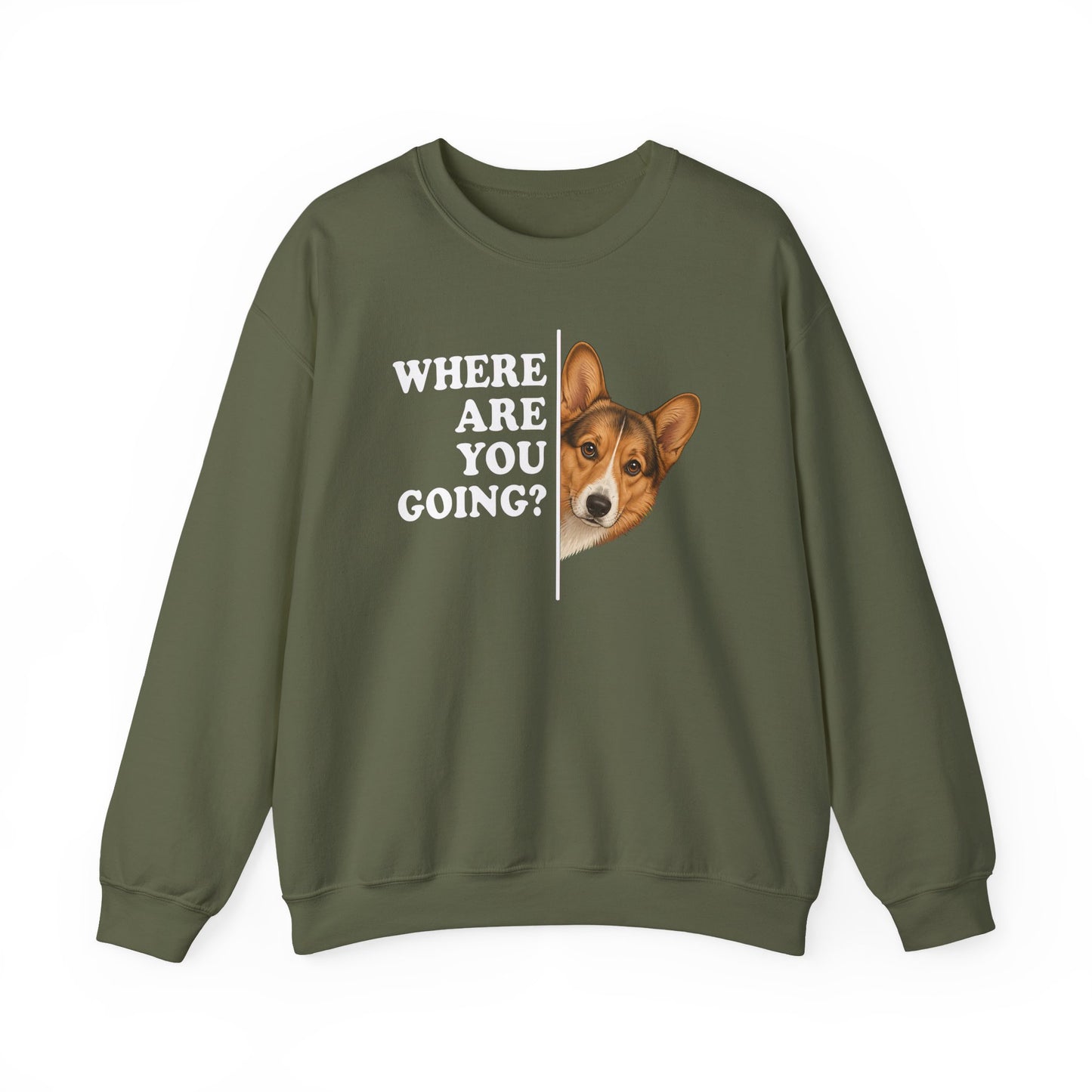 Cardigan Welsh Corgi Sable Where Are You Going Crewneck Sweatshirt