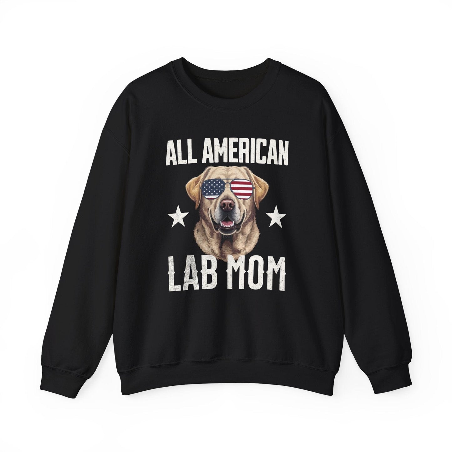 All American Lab Mom Crewneck Sweatshirt Black