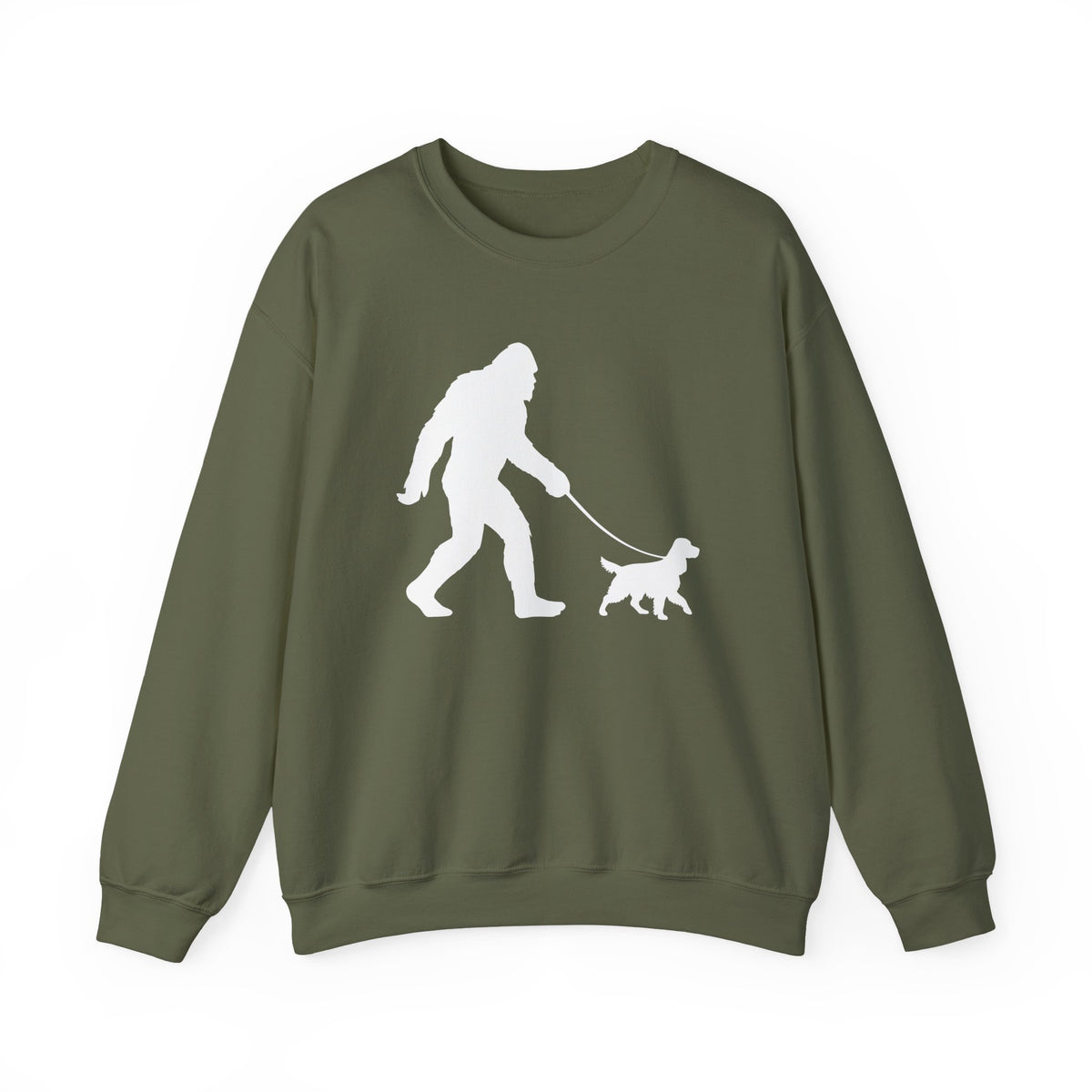 Bigfoot Walking Cocker Spaniels Crewneck Sweatshirt