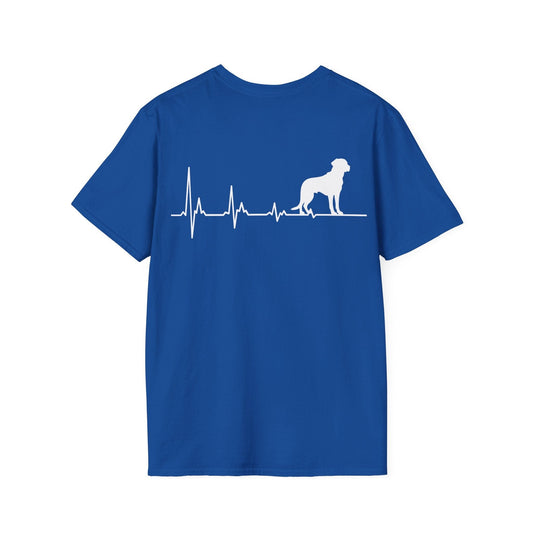 Back Print Labrador Heartbeat T-Shirt Royal