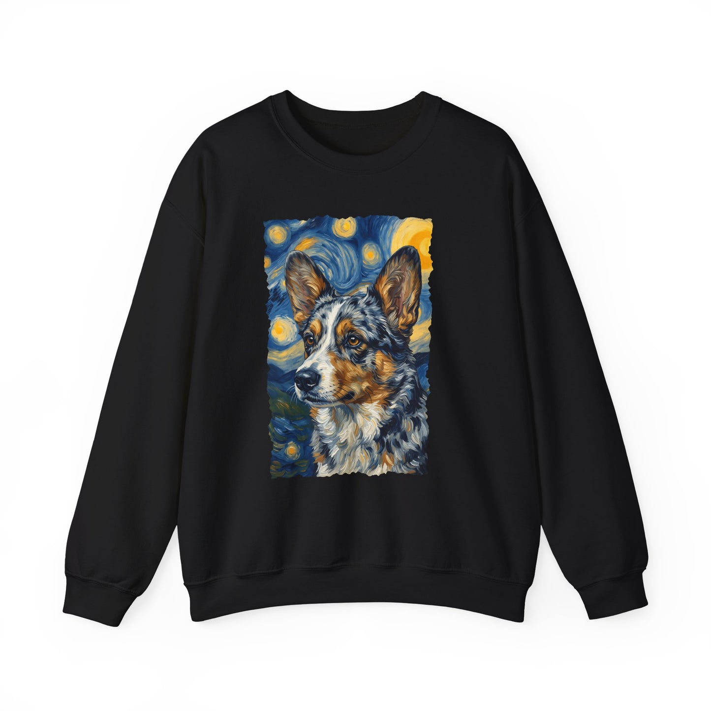 Cardigan Welsh Corgi Blue Merle Van Gogh Crewneck Sweatshirt