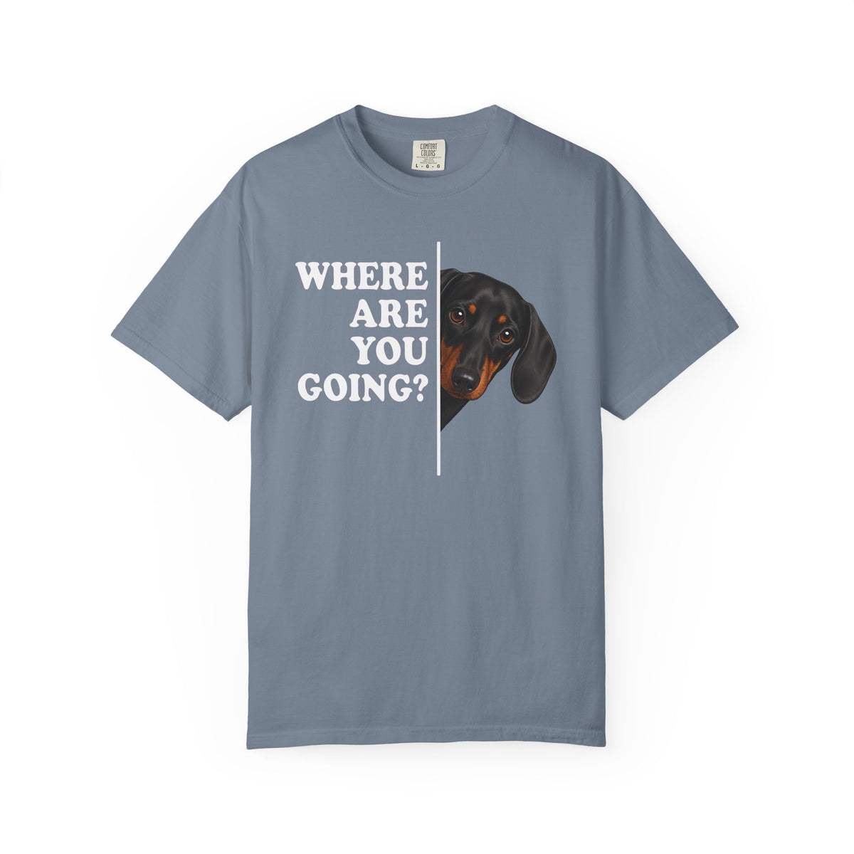 Dachshund Where Are You Going Black and Tan Premium Tee