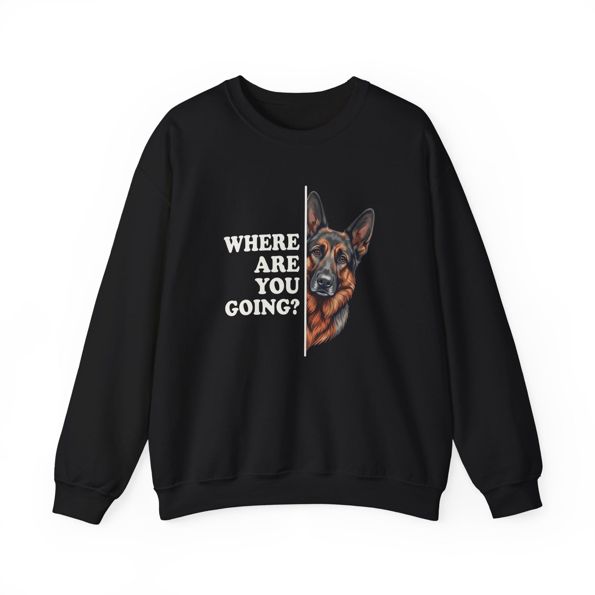 Sable German Shepherd Following Crewneck Sweatshirt Black