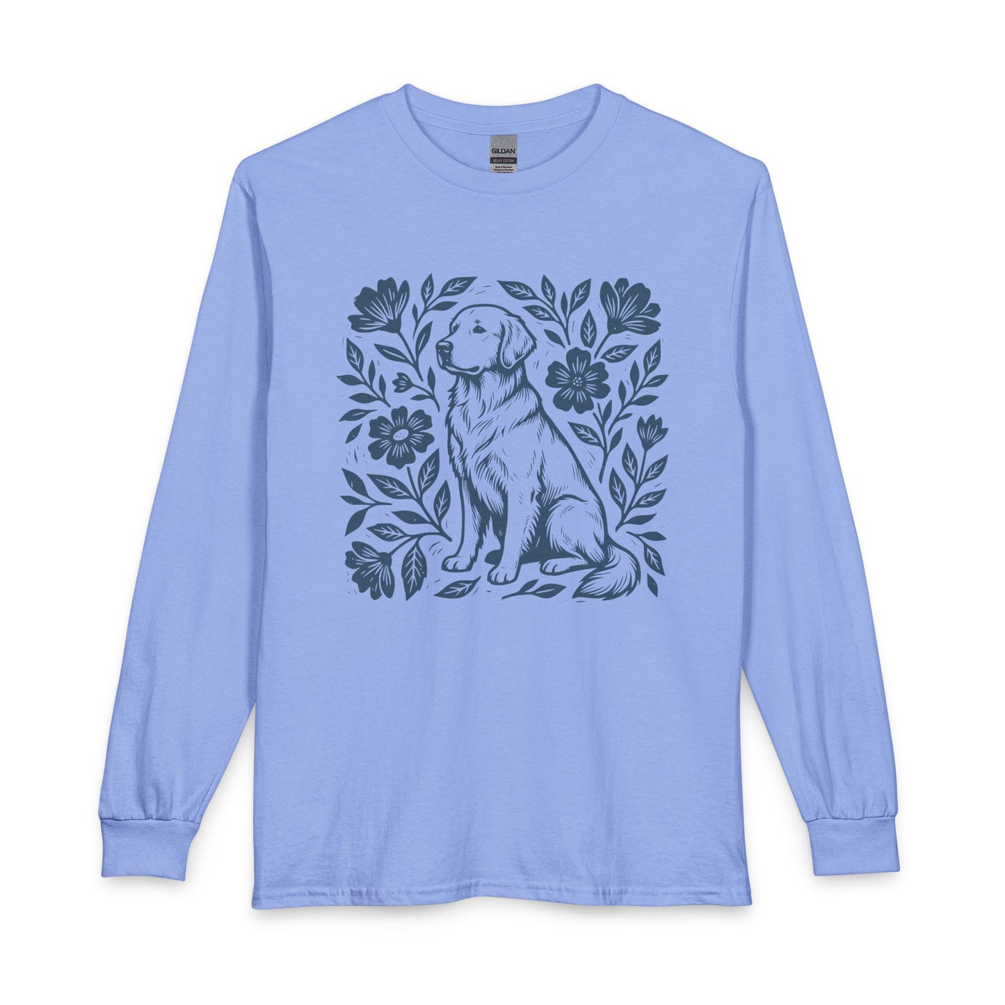Golden Retriever Linocut Long Sleeve