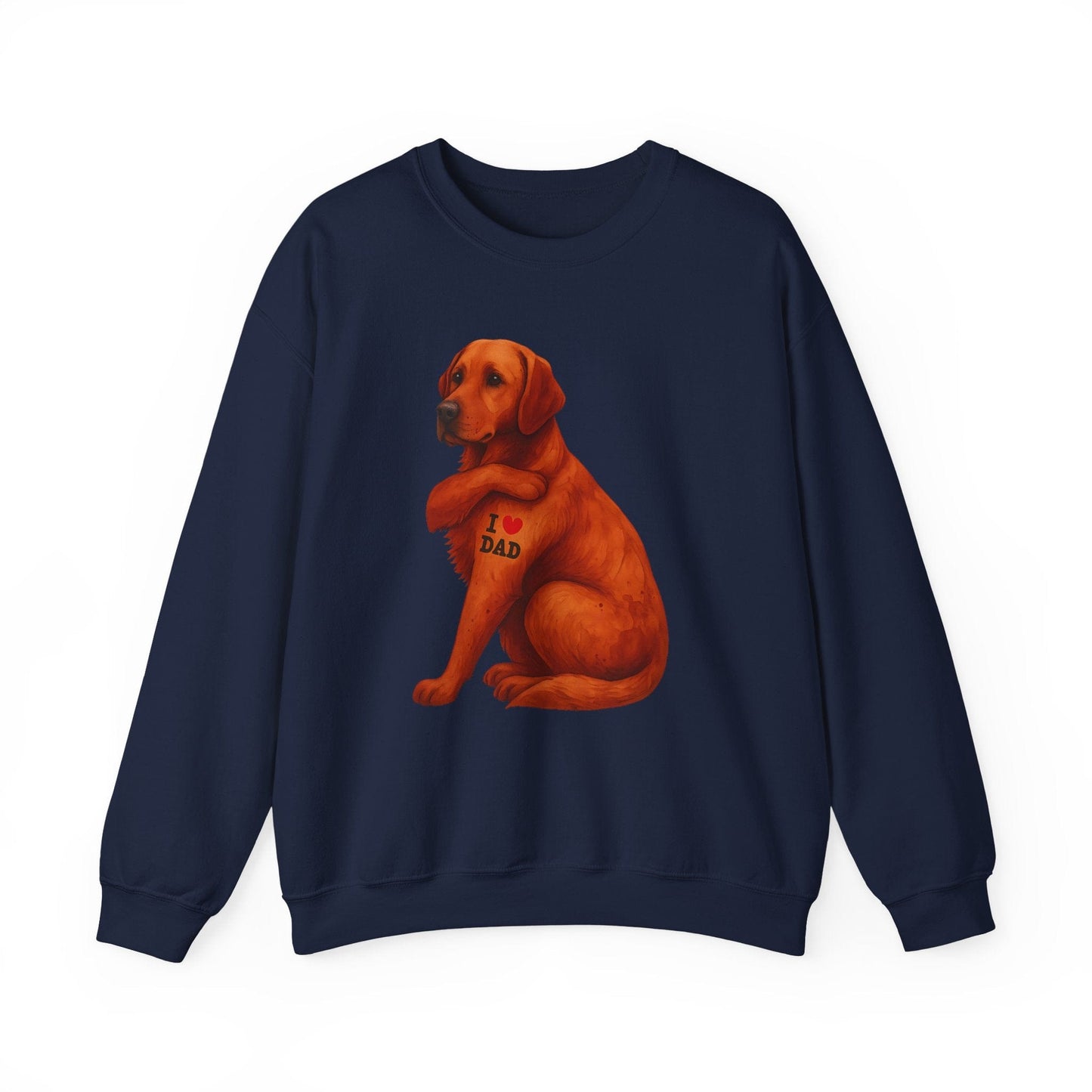 Fox Red I Love Dad Crewneck Sweatshirt Navy