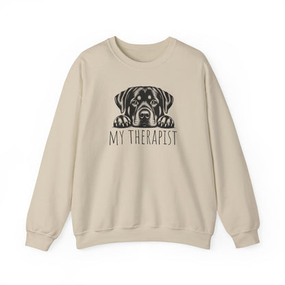 Rottweiler My Therapist Crewneck Sweatshirt