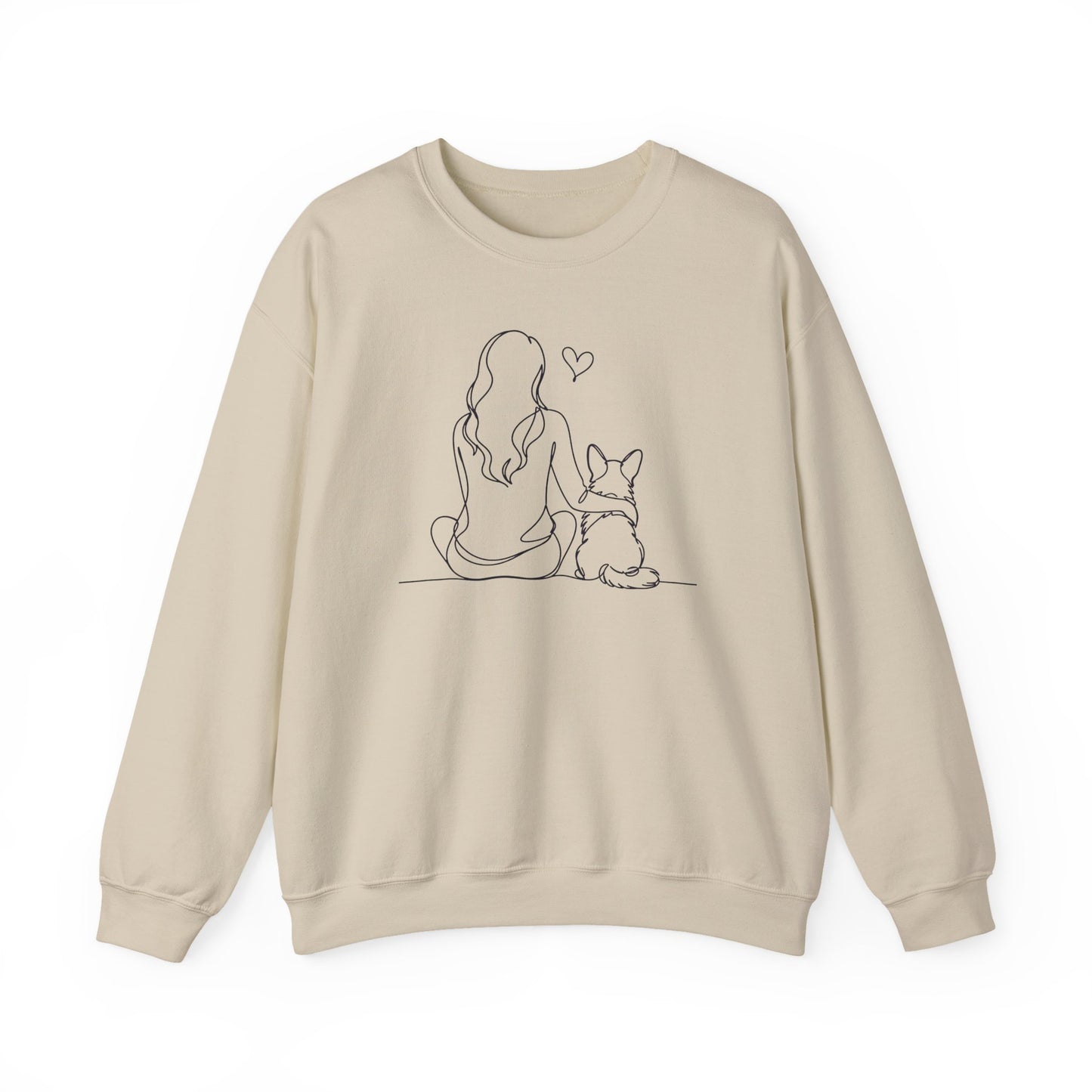 Cardigan Welsh Corgi and Girl Crewneck Sweatshirt