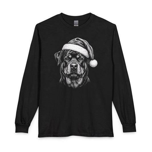 Rottweiler Christmas Santa Hat Long Sleeve