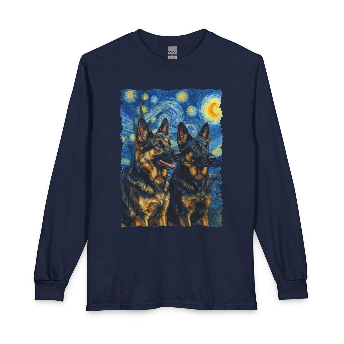 2 German Shepherds Van Gogh Long Sleeve