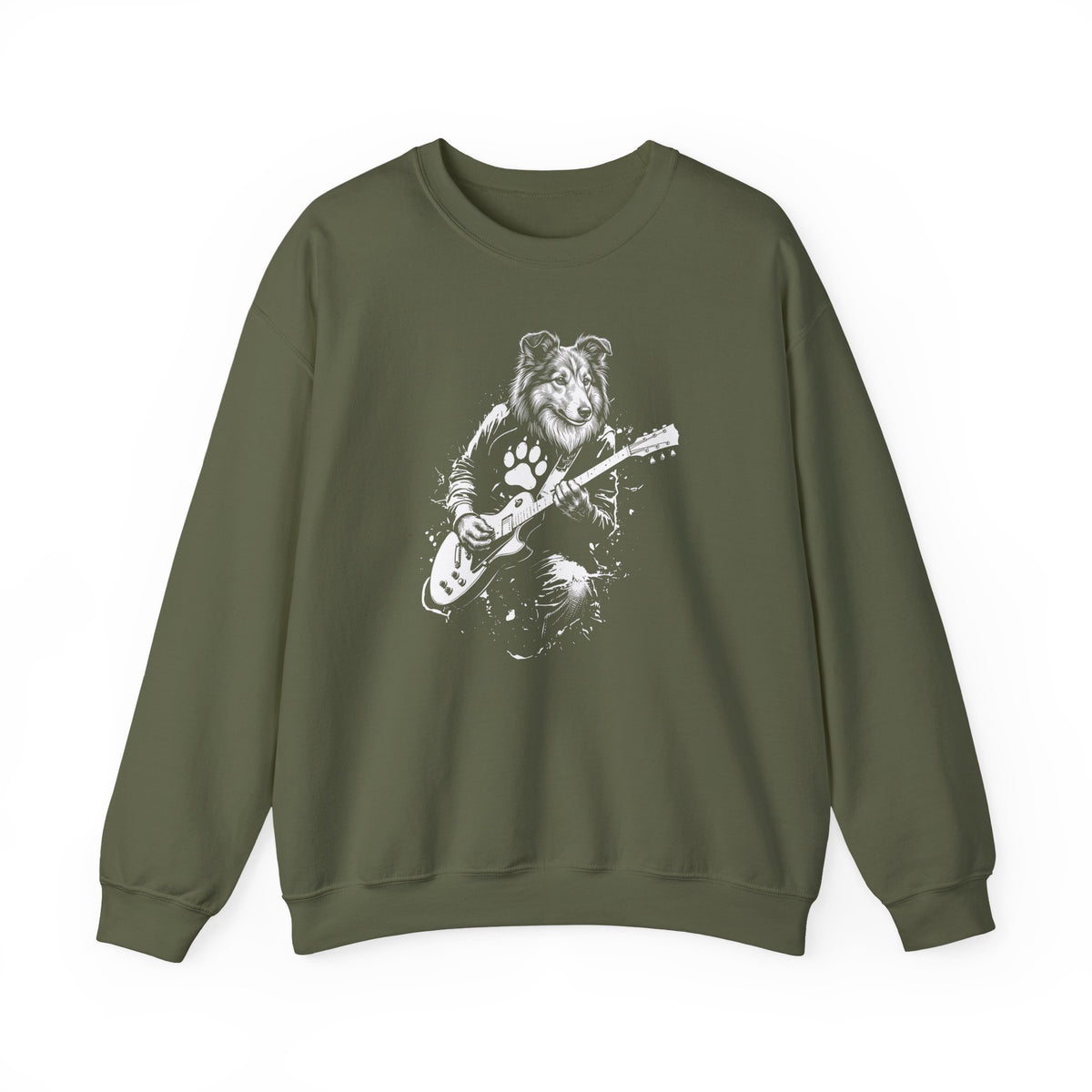 Shetland Sheepdog Guitar Crewneck Sweatshirt