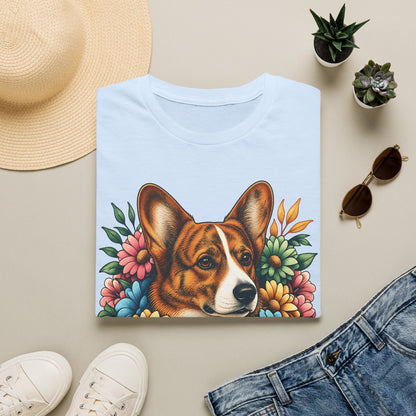 Cardigan Welsh Corgi Red Brindle Flowers