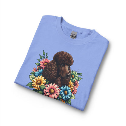 Standard Poodle Flower Wreath Chocolate Long Sleeve