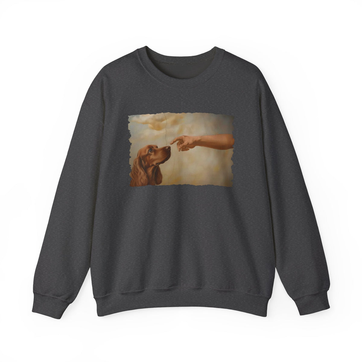 God Creates Red Cocker Spaniel Crewneck Sweatshirt