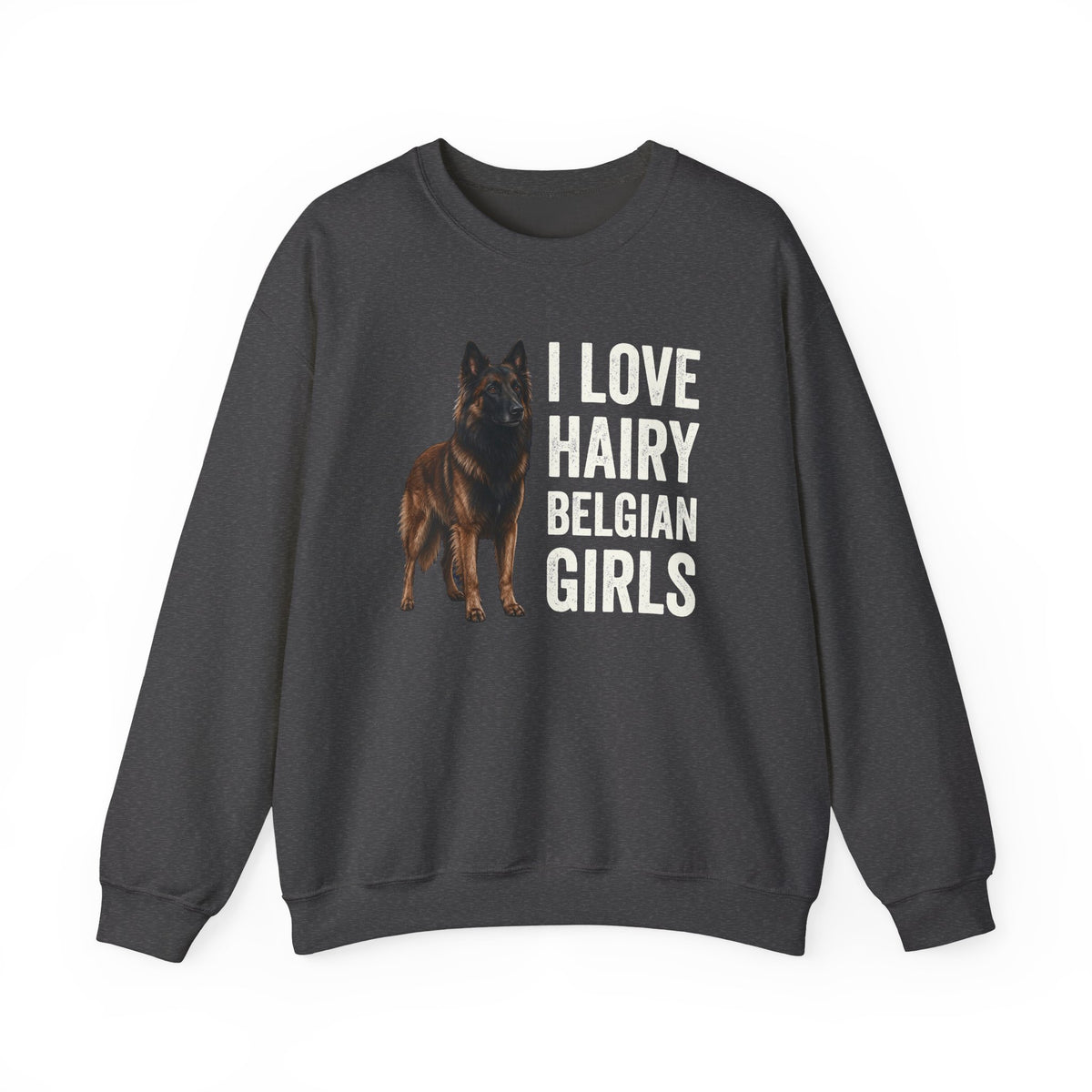 Hairy Belgian Tervuren Girls Crewneck Sweatshirt