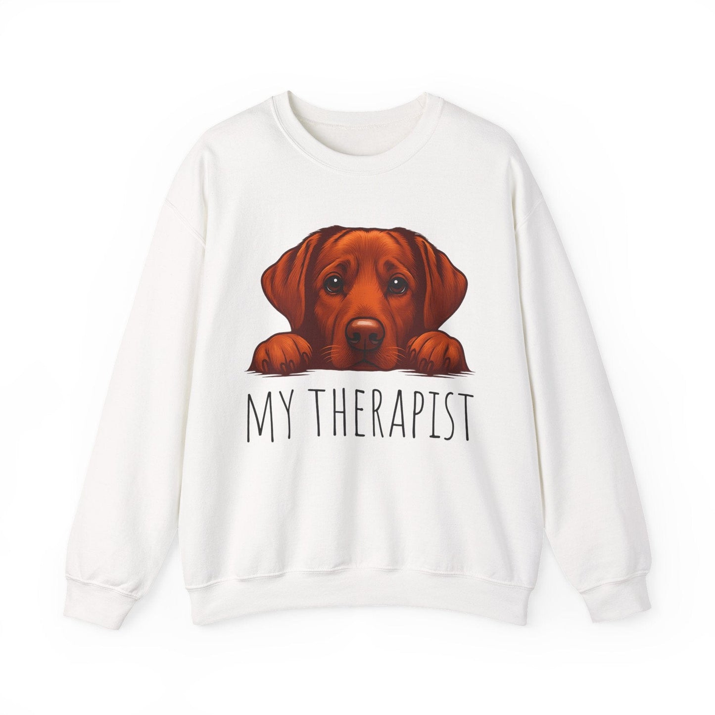 My Therapist Fox Red Crewneck Sweatshirt White