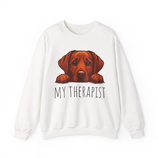 My Therapist Fox Red Crewneck Sweatshirt White