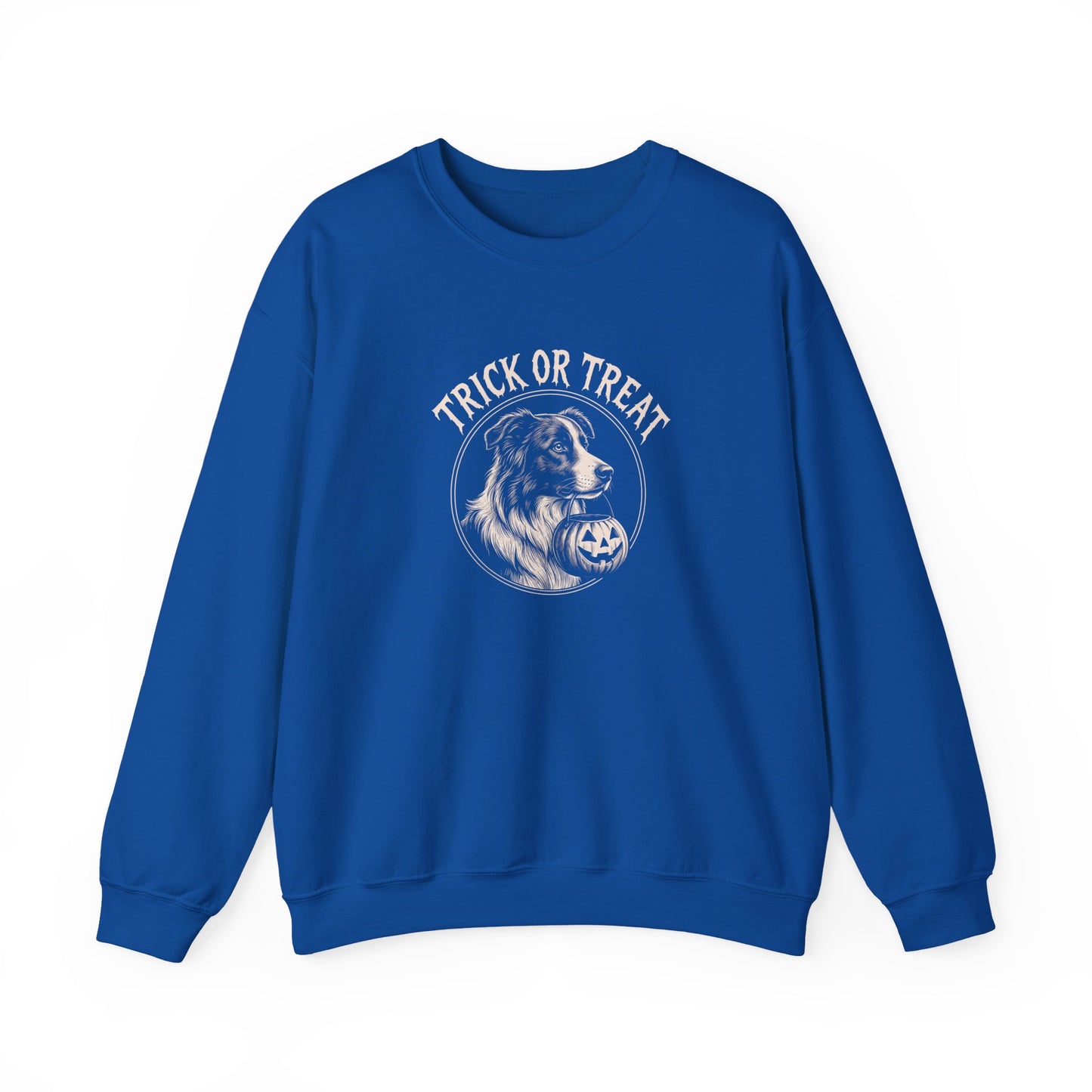 Border Collie Halloween Trick or Treat Crewneck Sweatshirt