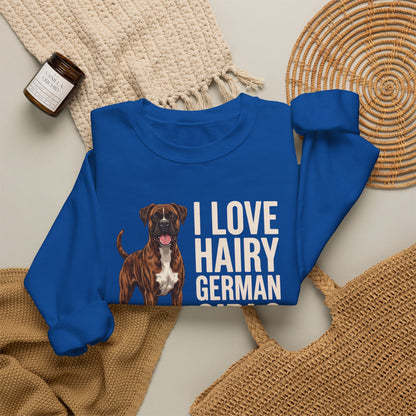 Brindle Boxer Hairy German Girls Crewneck Sweatshirt